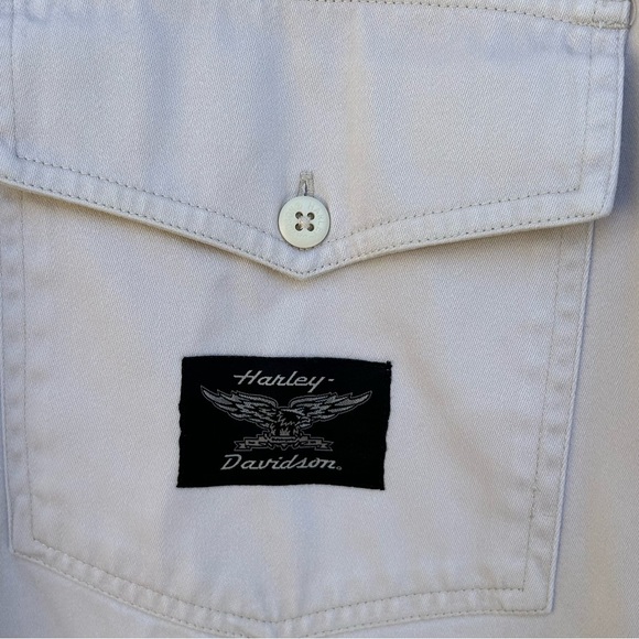 NWOT Harley-Davidson Logo Spell Out Button Down Long Sleeve Shirt - Size XL - Picture 4 of 5